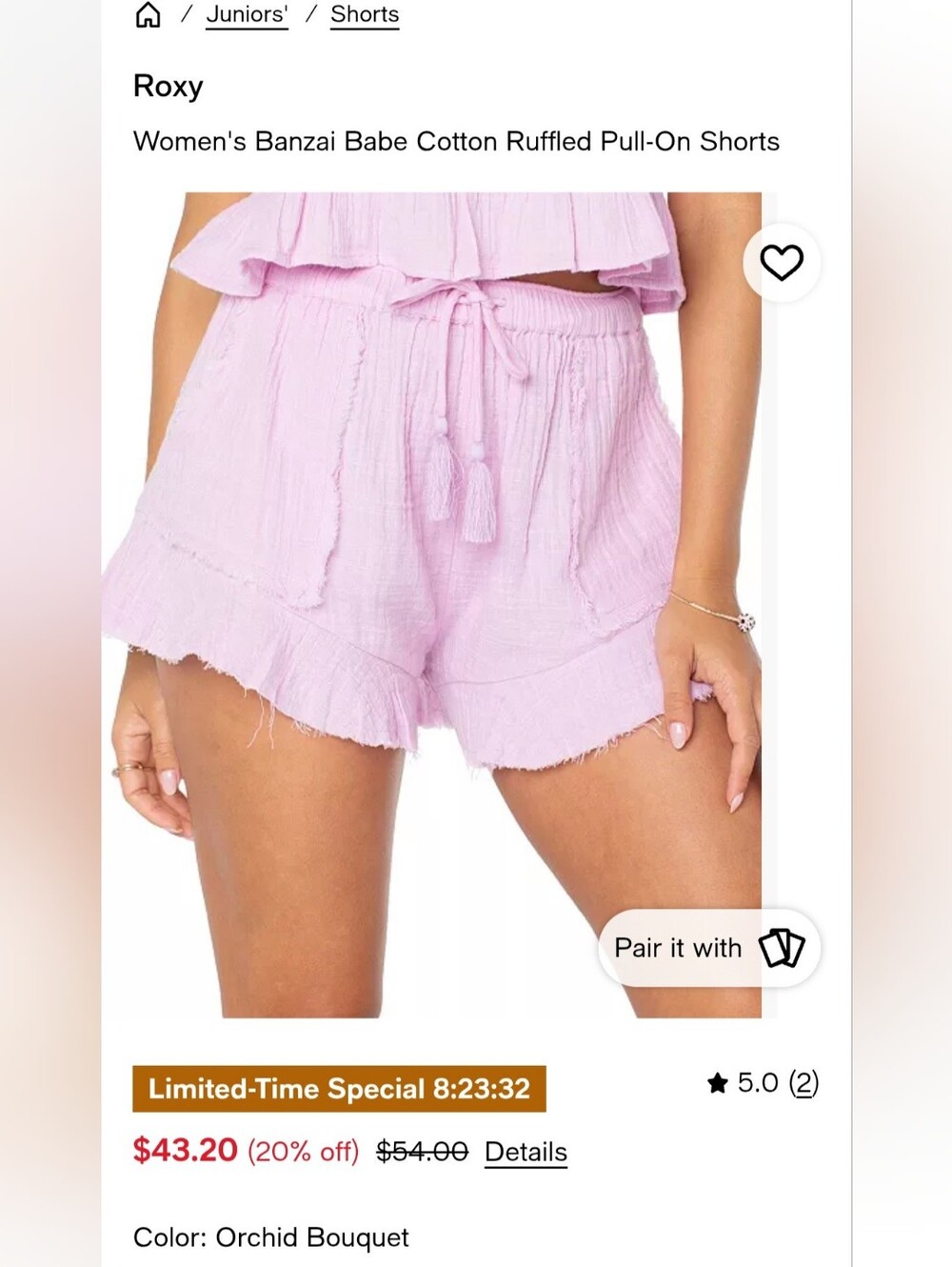 NWT Roxy Cami & Shorts Set L/XL - Picture 10 of 13
